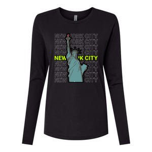 New York City Statue of Liberty Womens Cotton Relaxed Long Sleeve T-Shirt