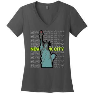 New York City Statue of Liberty Women's V-Neck T-Shirt