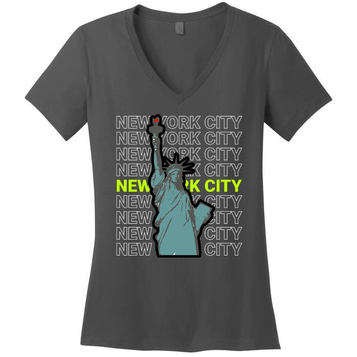 New York City Statue of Liberty Women's V-Neck T-Shirt