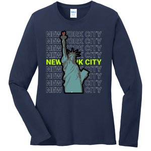 New York City Statue of Liberty Ladies Long Sleeve Shirt