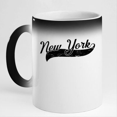 New York Classic Logo 11oz Black Color Changing Mug