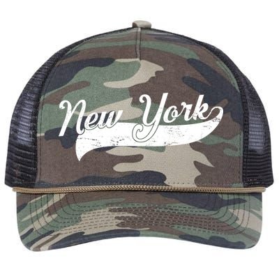 New York Classic Logo Retro Rope Trucker Hat Cap