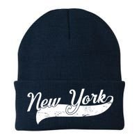 New York Classic Logo Knit Cap Winter Beanie