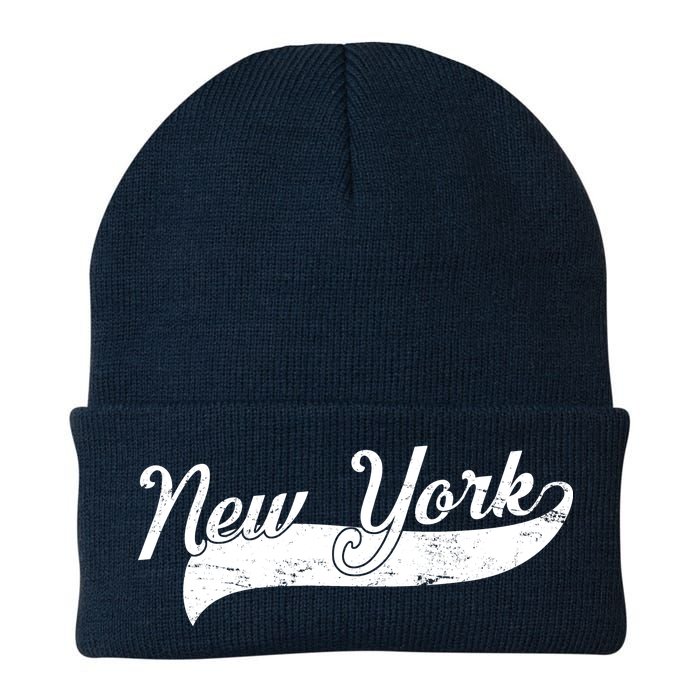 New York Classic Logo Knit Cap Winter Beanie