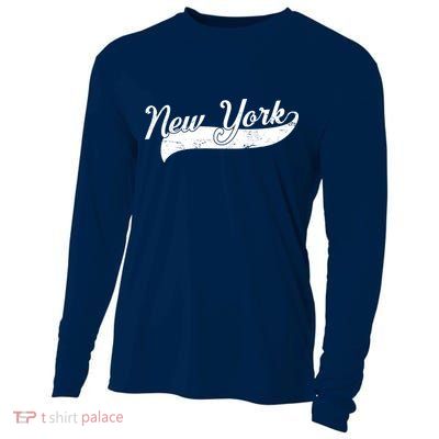 New York Classic Logo Cooling Performance Long Sleeve Crew