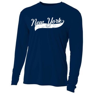 New York Classic Logo Cooling Performance Long Sleeve Crew