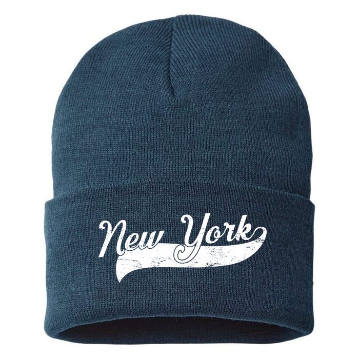 New York Classic Logo Sustainable Knit Beanie