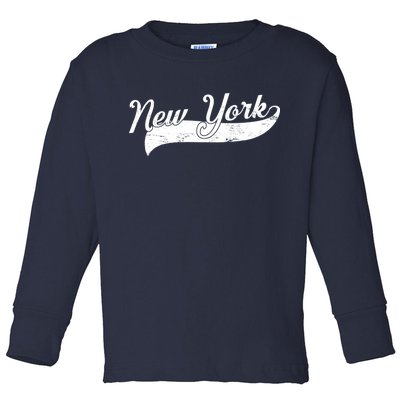 New York Classic Logo Toddler Long Sleeve Shirt