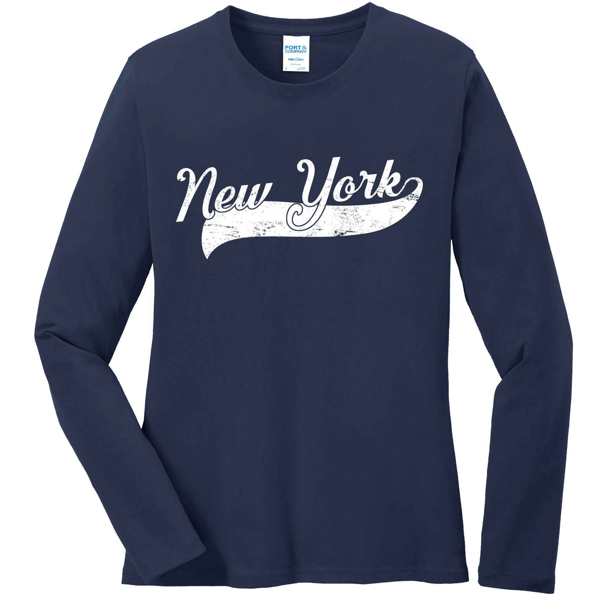 New York Classic Logo Ladies Long Sleeve Shirt