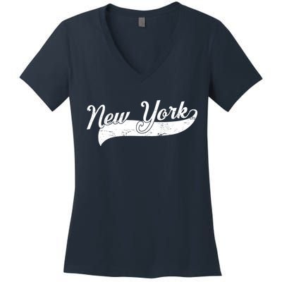 New York Classic Logo Women's V-Neck T-Shirt