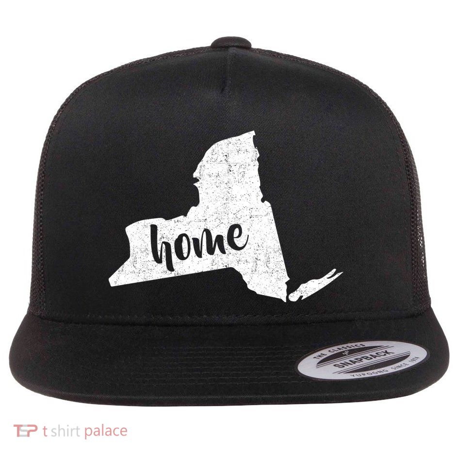 New York Home State Flat Bill Trucker Hat