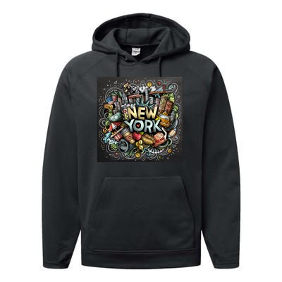 New York Illustration Performance Fleece Hoodie