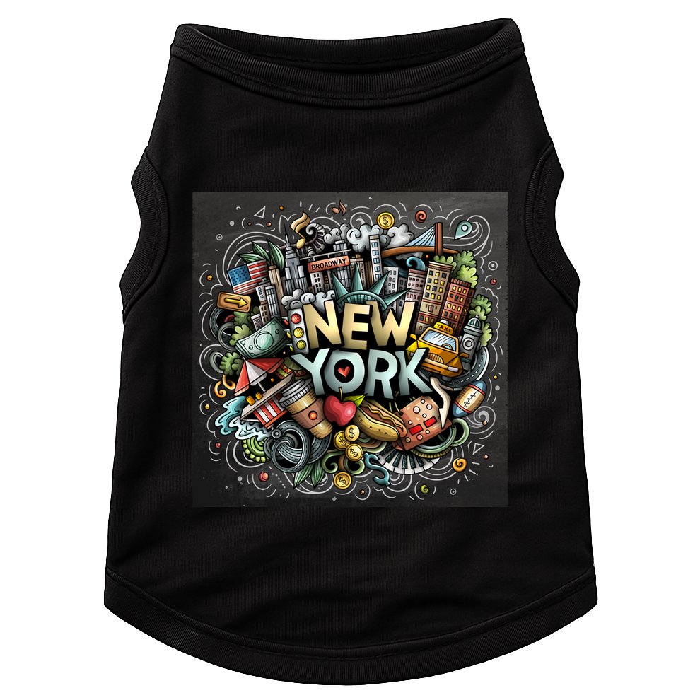 New York Illustration Doggie Tank