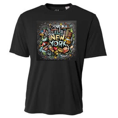 New York Illustration Cooling Performance Crew T-Shirt