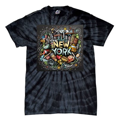 New York Illustration Tie-Dye T-Shirt