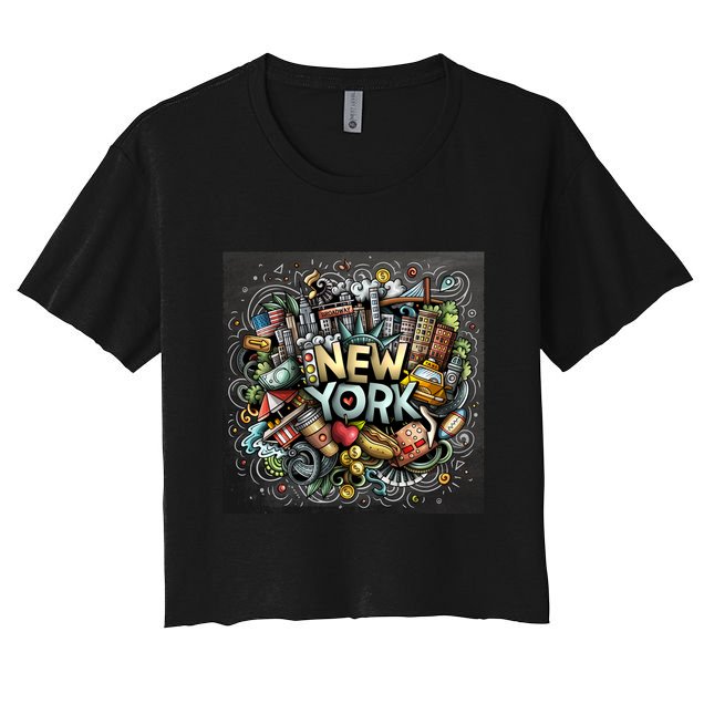New York Illustration Crop Top