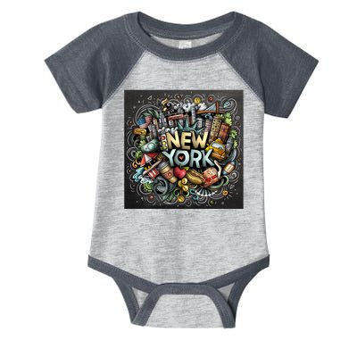 New York Illustration Infant Baby Jersey Bodysuit