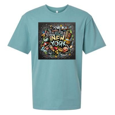 New York Illustration Sueded Cloud Jersey T-Shirt