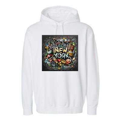 New York Illustration Garment-Dyed Fleece Hoodie