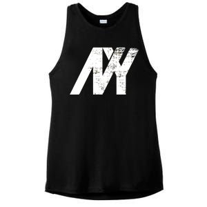 New York NY Grunge Ladies PosiCharge Tri-Blend Wicking Tank