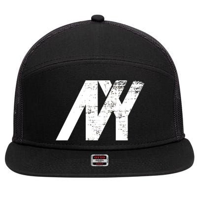 New York NY Grunge 7 Panel Mesh Trucker Snapback Hat