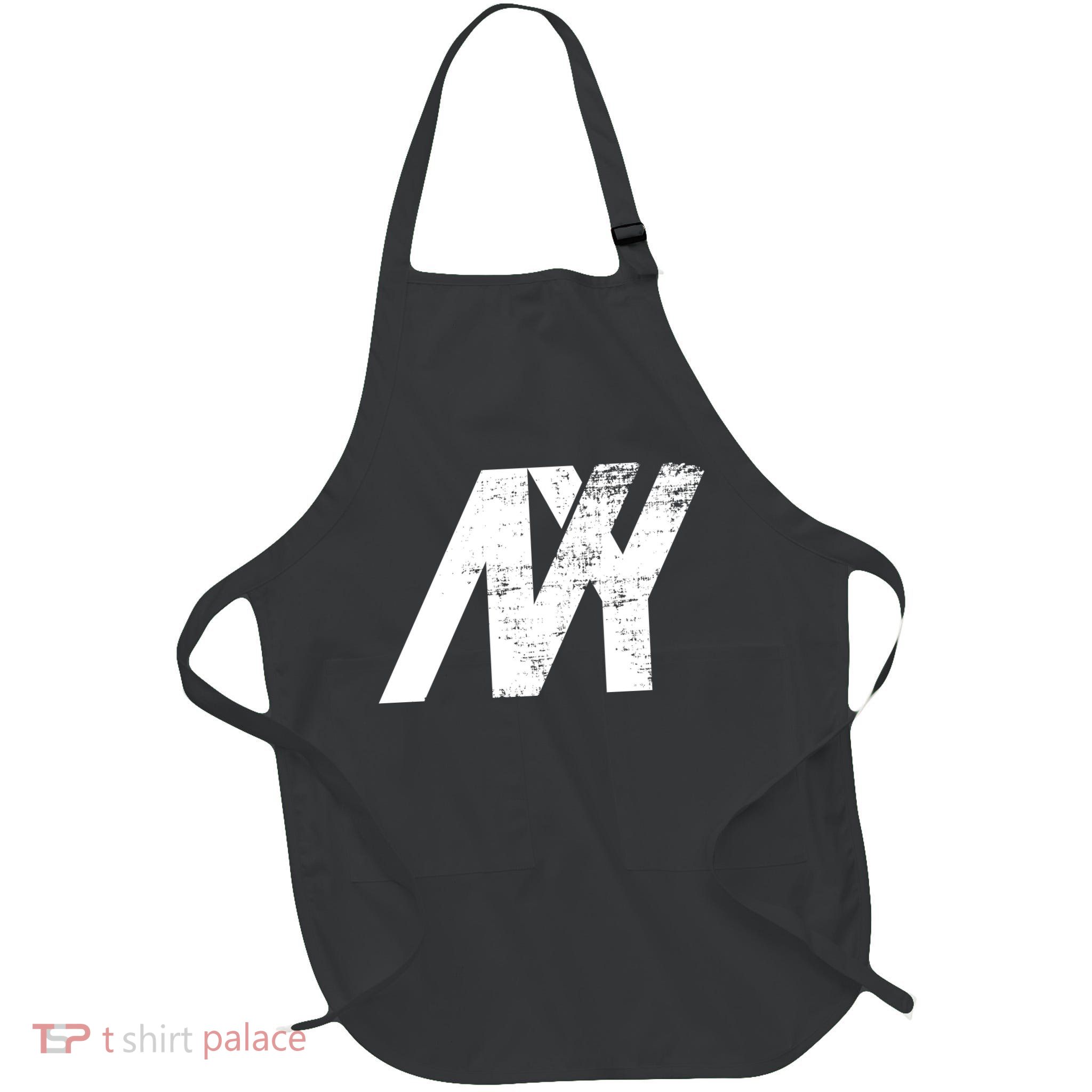 New York NY Grunge Full-Length Apron With Pockets