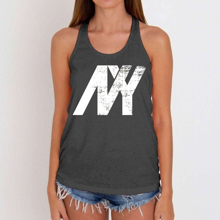 New York NY Grunge Women's Knotted Racerback Tank