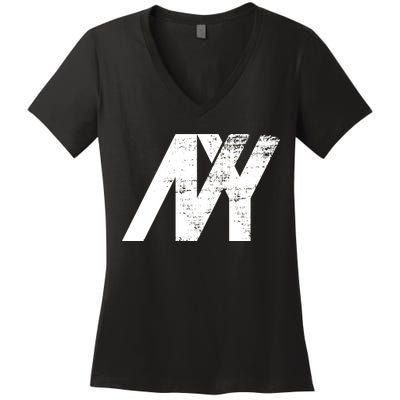 New York NY Grunge Women's V-Neck T-Shirt