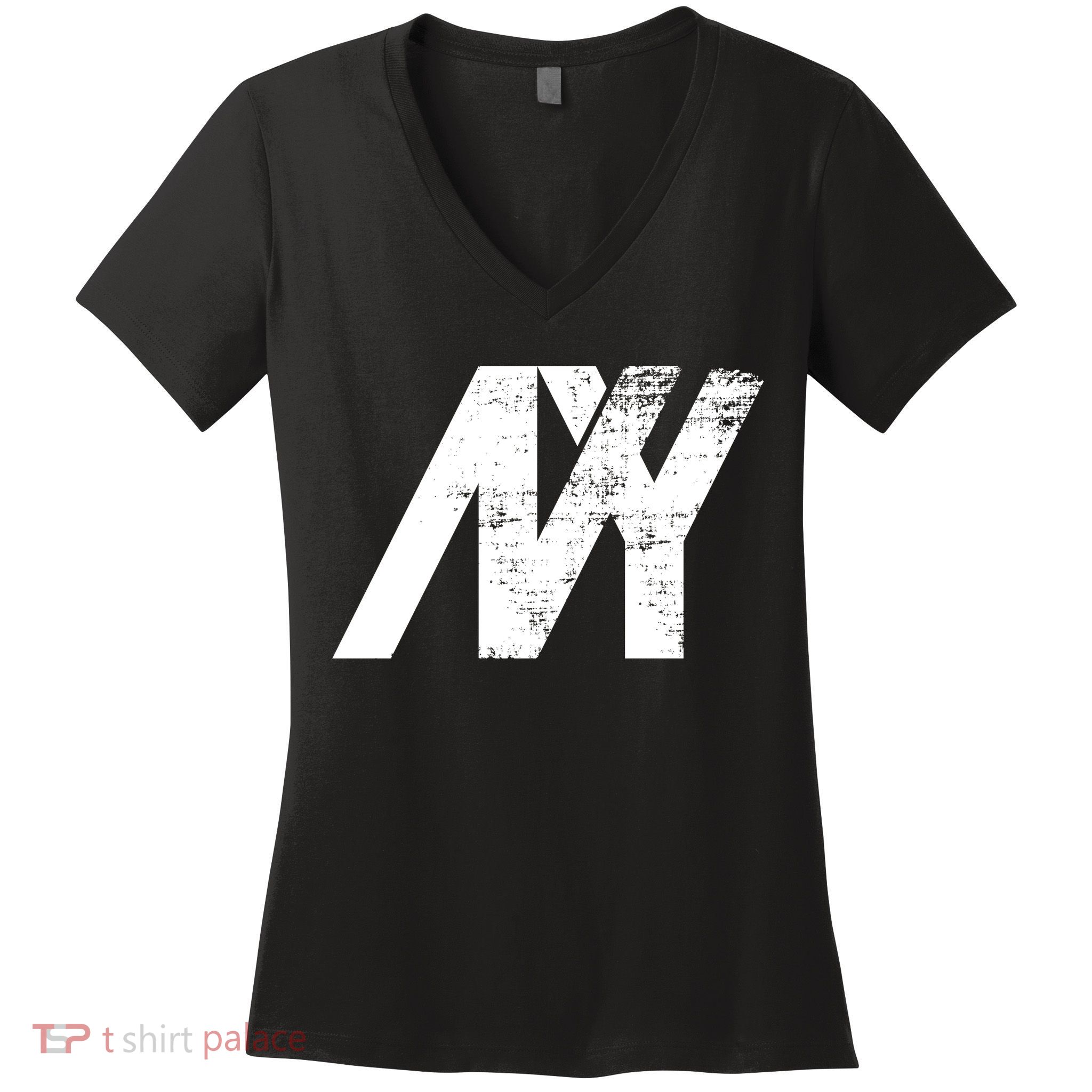 New York NY Grunge Women's V-Neck T-Shirt