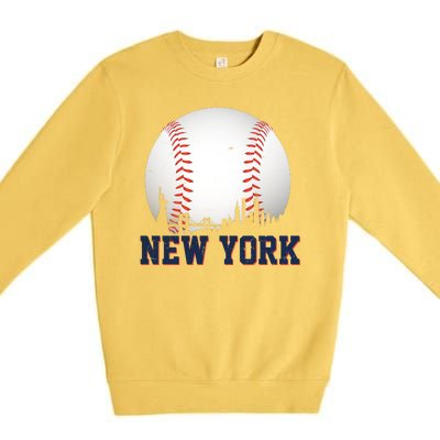 New York Skyline Baseball Sports Fan Premium Crewneck Sweatshirt