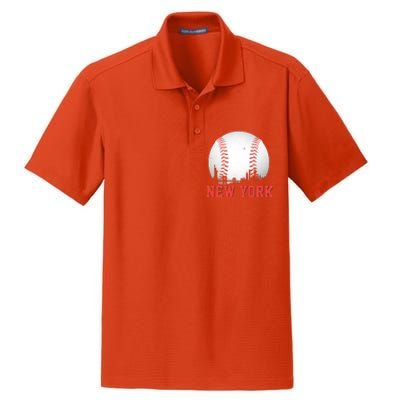 New York Skyline Baseball Sports Fan Dry Zone Grid Polo