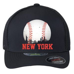 New York Skyline Baseball Sports Fan Flexfit Unipanel Trucker Cap