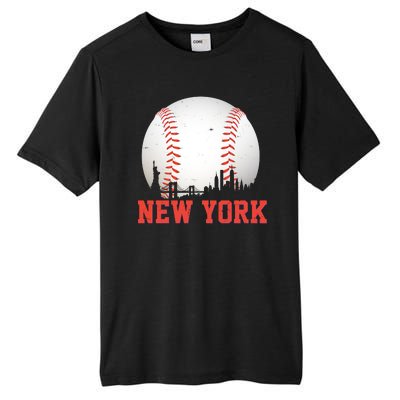 New York Skyline Baseball Sports Fan Tall Fusion ChromaSoft Performance T-Shirt