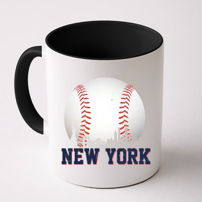 New York Skyline Baseball Sports Fan Mug