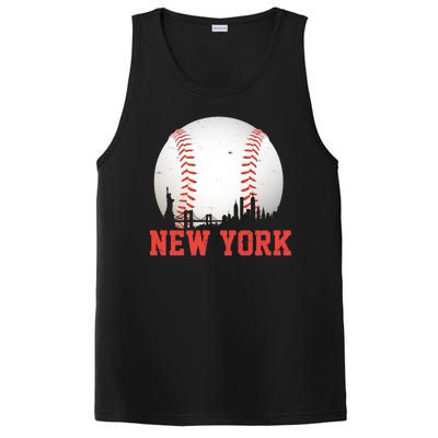 New York Skyline Baseball Sports Fan PosiCharge Competitor Tank