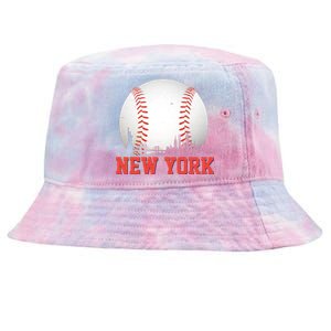 New York Skyline Baseball Sports Fan Tie-Dyed Bucket Hat