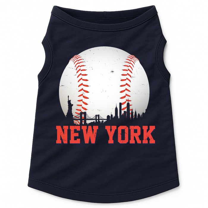 New York Skyline Baseball Sports Fan Doggie Tank