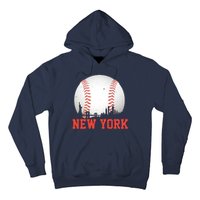 New York Skyline Baseball Sports Fan Hoodie