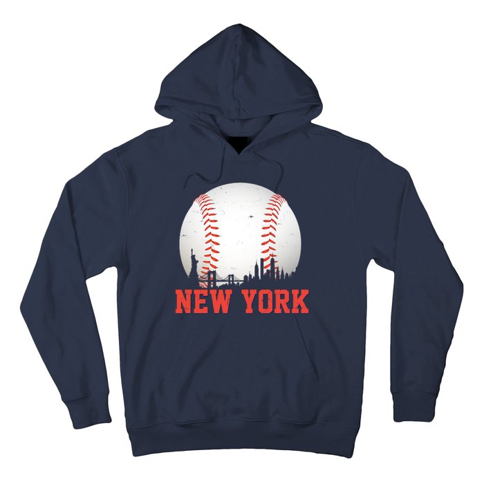 New York Skyline Baseball Sports Fan Hoodie