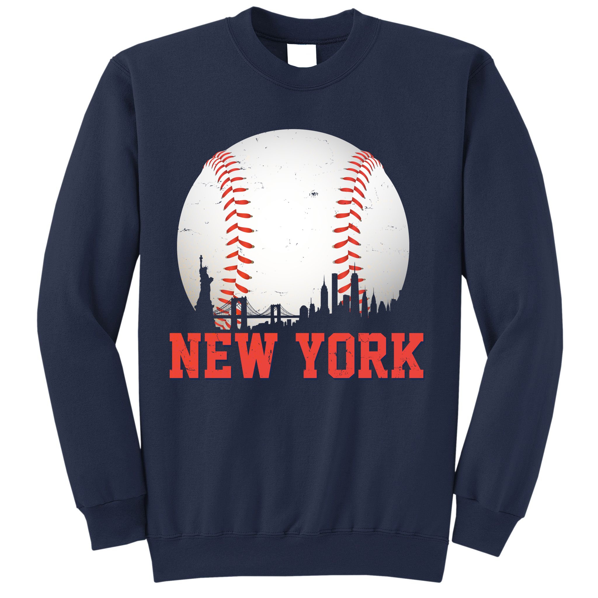 New York Skyline Baseball Sports Fan Sweatshirt