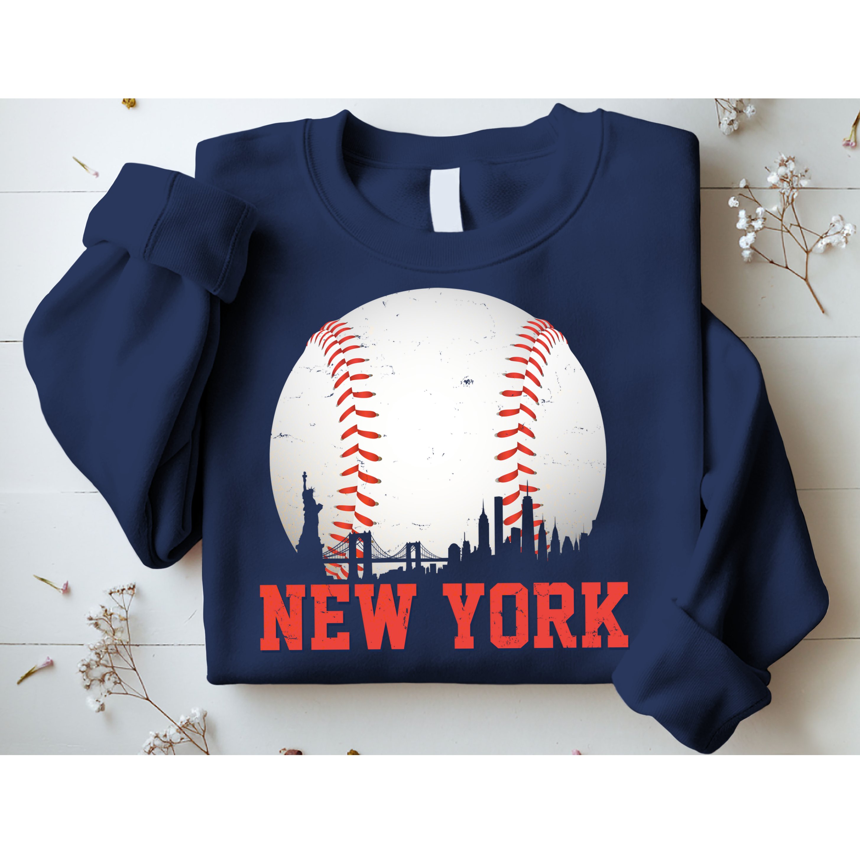 New York Skyline Baseball Sports Fan Sweatshirt