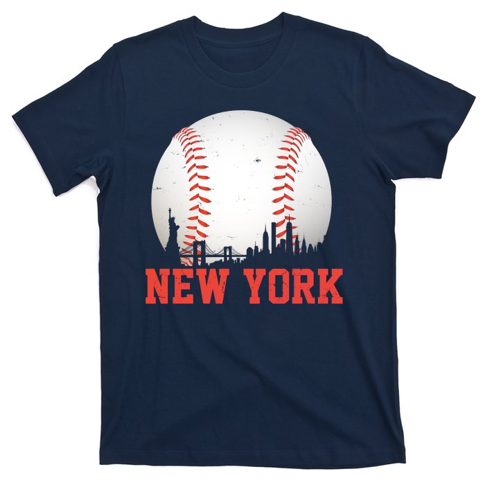 New York Skyline Baseball Sports Fan T-Shirt