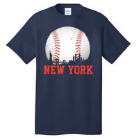 New York Skyline Baseball Sports Fan Tall T-Shirt