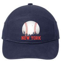 New York Skyline Baseball Sports Fan 7-Panel Snapback Hat