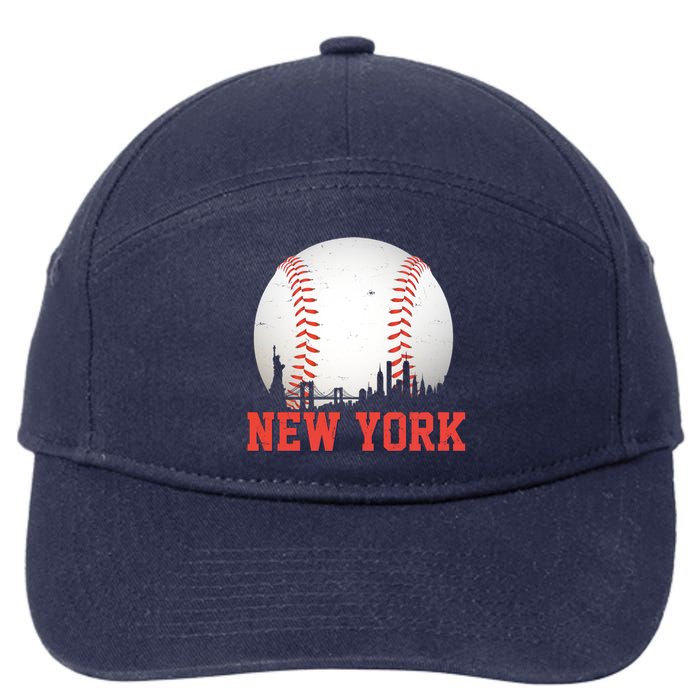 New York Skyline Baseball Sports Fan 7-Panel Snapback Hat