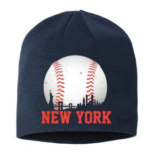 New York Skyline Baseball Sports Fan Sustainable Beanie