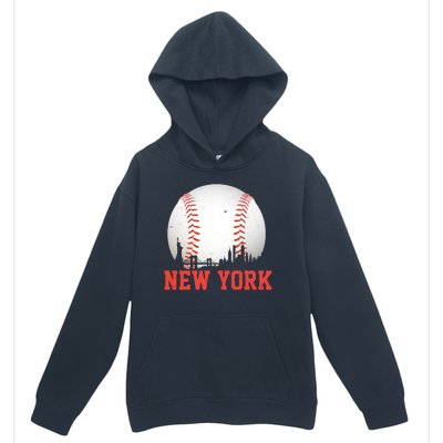 New York Skyline Baseball Sports Fan Urban Pullover Hoodie