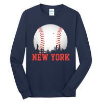 New York Skyline Baseball Sports Fan Tall Long Sleeve T-Shirt