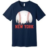 New York Skyline Baseball Sports Fan Premium T-Shirt