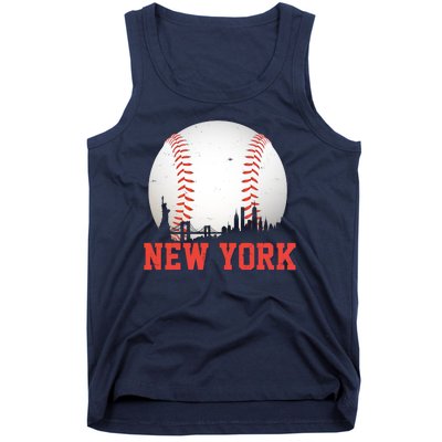 New York Skyline Baseball Sports Fan Tank Top